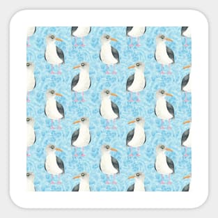 Seagulls on Water Watercolour Pattern Sticker